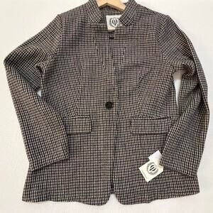 Ookie & Lala (Nordstrom) NEW Houndstooth Inverted Notch Lapel Blazer, Large